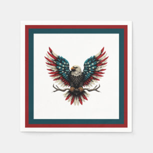 Rustieke patriottische Amerikaanse / USA zeearend Servet