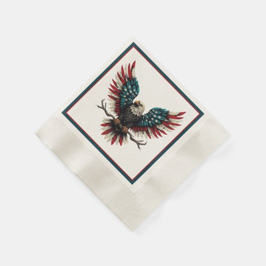 Rustieke patriottische Amerikaanse / USA zeearend Servet (Hoek)