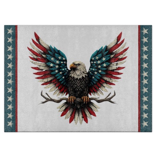 Rustieke patriottische Amerikaanse / USA zeearend Snijplank (Voorkant)