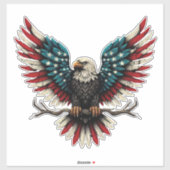 Rustieke patriottische Amerikaanse / USA zeearend Sticker (Vel)