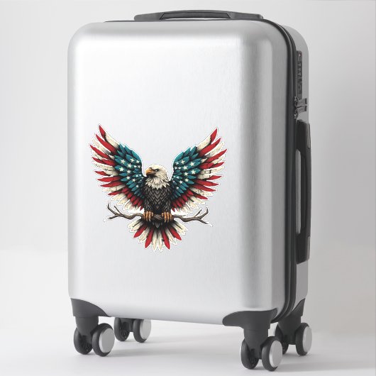 Rustieke patriottische Amerikaanse / USA zeearend Sticker (Koffer)
