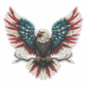 Rustieke patriottische Amerikaanse / USA zeearend Sticker (Voorkant)