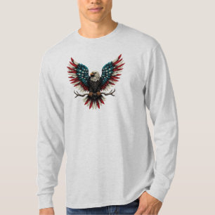Rustieke patriottische Amerikaanse / USA zeearend T-shirt