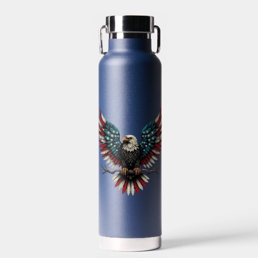 Rustieke patriottische Amerikaanse / USA zeearend Waterfles (Voorkant)