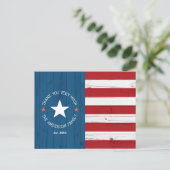 Rustieke Patriottische  Amerikaanse vlag Dank u Briefkaart (Staand voorkant)