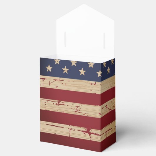 Rustieke Patriottische Amerikaanse vlag Militaire  Bedankdoosjes (Geopend)