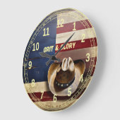 Rustieke patriottische "GRIT & GLORY" cadeau Grote Klok (Hoek)