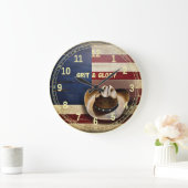 Rustieke patriottische "GRIT & GLORY" cadeau Grote Klok (Huis)
