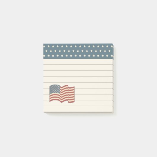 Rustieke Patriottische Verenigde Staten Flag Post Post-it® Notes (Voorkant)