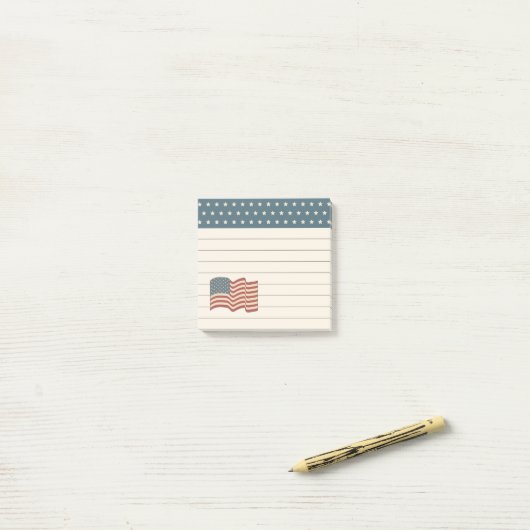 Rustieke Patriottische Verenigde Staten Flag Post Post-it® Notes (Op bureau)