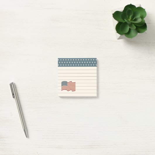 Rustieke Patriottische Verenigde Staten Flag Post Post-it® Notes (Kantoor)
