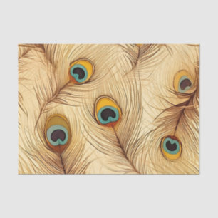 rustieke pauwenveren print tissuepapier