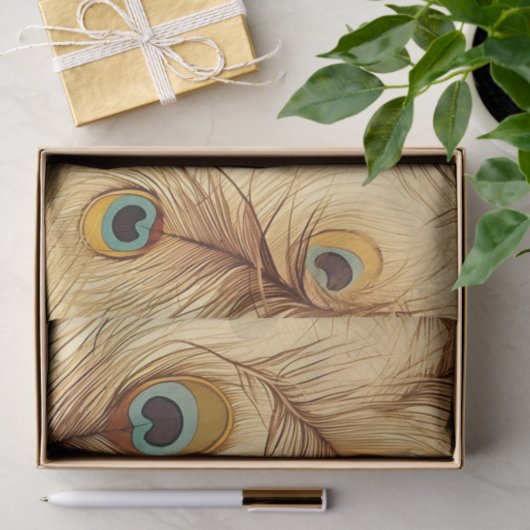  rustieke pauwenveren print tissuepapier (Geschenk)