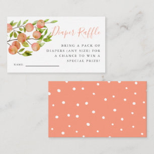 Rustieke Peach Baby shower Luier Raffle Ticket Informatiekaartje