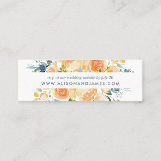 Rustieke Peach Peony Bruiloft Website RSVP Kaarten Mini Visitekaartje