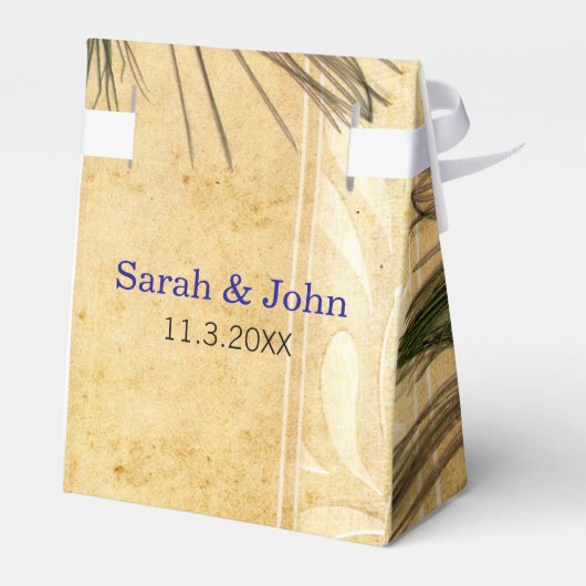 Rustieke Peacock Feather bruiloft gunst doos Bedankdoosjes (Achterkant)