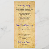 Rustieke Peacock Feather bruiloft programma's (Achterkant)