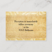 Rustieke Peacock Feather bruiloft receptie uitnodi Informatiekaartje (Achterkant)