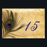 Rustieke Peacock Feather bruiloft tafel nummers Kaart<br><div class="desc">Rustieke Peacock Feather bruiloft tafel nummers kaarten. Overeenkomende producten ook beschikbaar</div>