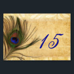 Rustieke Peacock Feather bruiloft tafel nummers Kaart<br><div class="desc">Rustieke Peacock Feather bruiloft tafel nummers kaarten. Overeenkomende producten ook beschikbaar</div>
