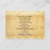 Rustieke Peacock Feather huwelijksgeschenk registe Informatiekaartje (Achterkant)