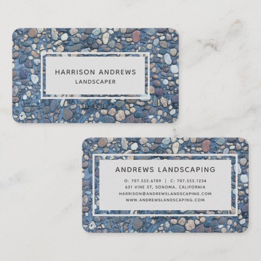 Rustieke Pebble Stones Pathway | Landschapsarchite Visitekaartje (Voorkant / Achterkant)