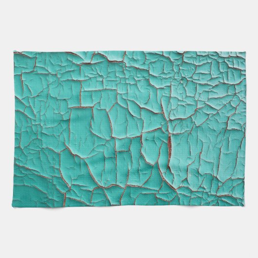 Rustieke peeling verf blauwgroen roze  theedoek (Horizontaal)