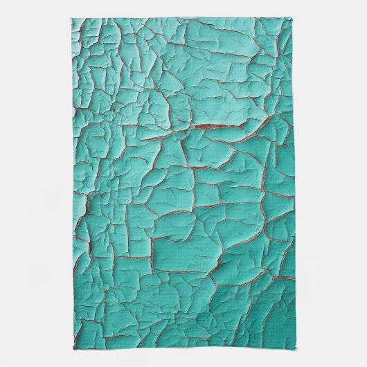 Rustieke peeling verf blauwgroen roze  theedoek (Verticaal)