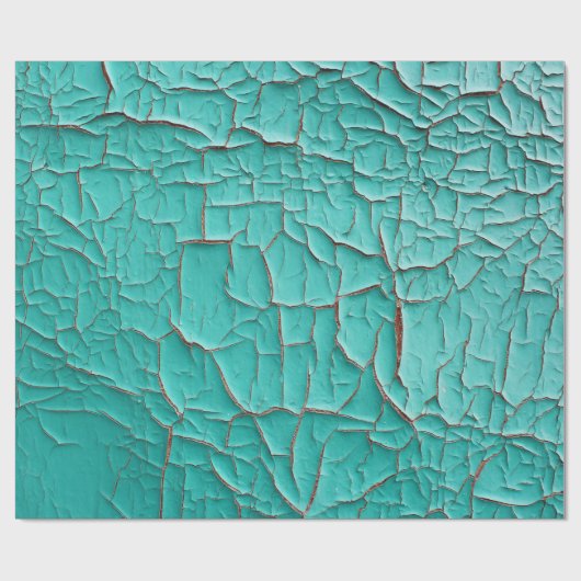 Rustieke Peeling verf turquoise blauwgroen blauw g Cadeaupapier (Vlak)