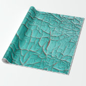 Rustieke Peeling verf turquoise blauwgroen blauw g Cadeaupapier (Uitgerold)