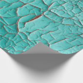 Rustieke Peeling verf turquoise blauwgroen blauw g Cadeaupapier (Hoek)