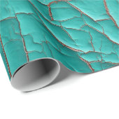 Rustieke Peeling verf turquoise blauwgroen blauw g Cadeaupapier (Rol Hoek)