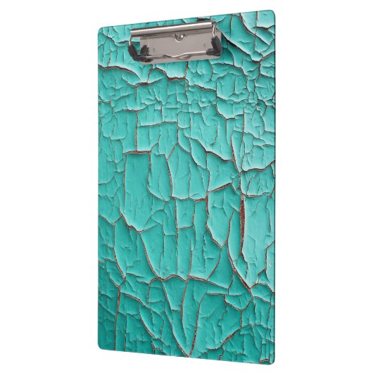 Rustieke peeling verf turquoise blauwgroen klembord (Links)