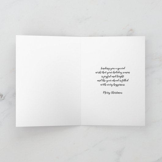 Rustieke peetdochter en familie vrolijk kerstfeest kaart (Binnen)