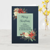 Rustieke peetdochter & haar man Vrolijk kerstfeest Kaart (Gele Bloem)