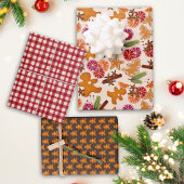 Rustieke peperkoek Citrus Spice Gingham Kerstmis Inpakpapier Vel