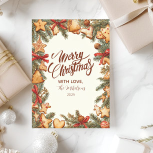Rustieke peperkoek Kerstmis Feestdagenkaart