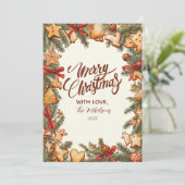 Rustieke peperkoek Kerstmis Feestdagenkaart (Staand voorkant)