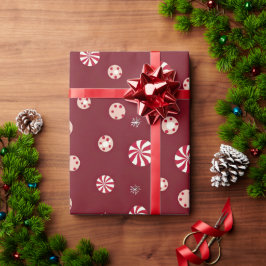  rustieke pepermunt Spice Red Christmas Cadeaupapier