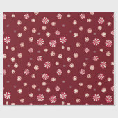 rustieke pepermunt Spice Red Christmas Cadeaupapier (Vlak)