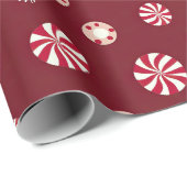 rustieke pepermunt Spice Red Christmas Cadeaupapier (Rol Hoek)