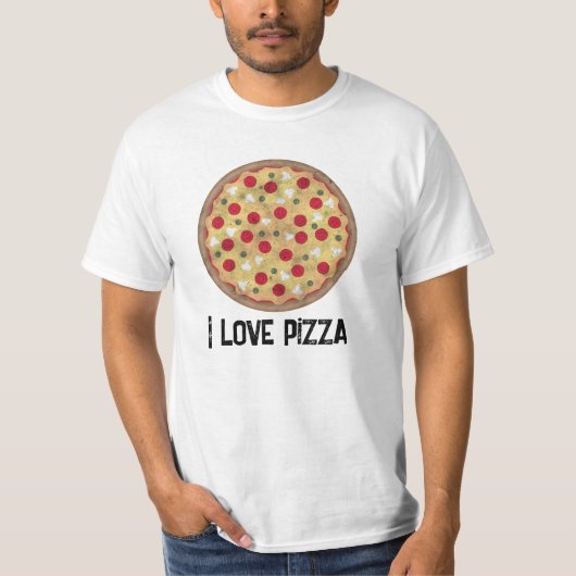 Rustieke peperoni pizza liefde Uw aangepaste tekst T-shirt (Voorkant)