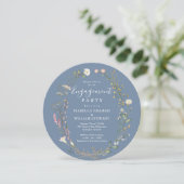 Rustieke Periwinkle Boho Wildflower verlovingsfees Kaart (Staand voorkant)