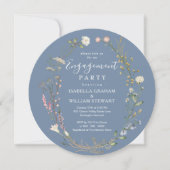 Rustieke Periwinkle Boho Wildflower verlovingsfees Kaart (Voorkant)