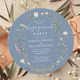 Rustieke Periwinkle Boho Wildflower verlovingsfees Kaart