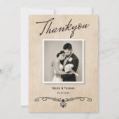  rustieke perkament bruiloft Dank u Kaart (Voorkant)