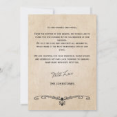  rustieke perkament bruiloft Dank u Kaart (Achterkant)