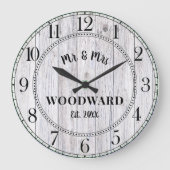 Rustieke Persoonlijke Trouwdag Jonggehuwden Grote Klok (Voorkant)