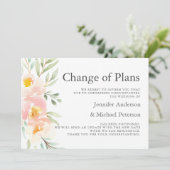 Rustieke Perzik Bloem Nieuwe Plan Huwelijk Uitstel Aankondiging (Staand voorkant)