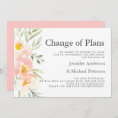 Rustieke Perzik Bloem Nieuwe Plan Trouw Uitgesteld Aankondiging (Voorkant / Achterkant)